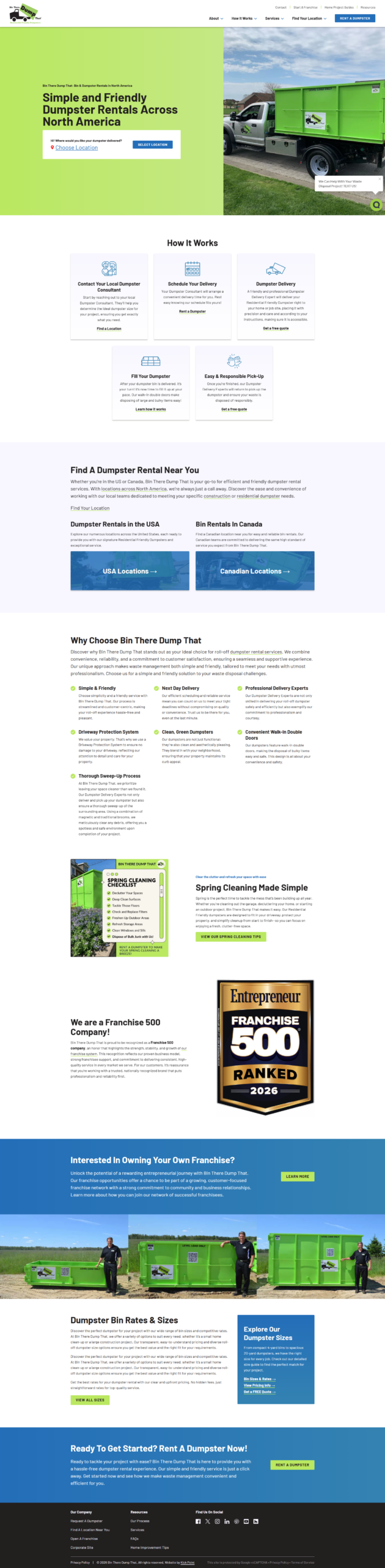Residential Dumpster Website