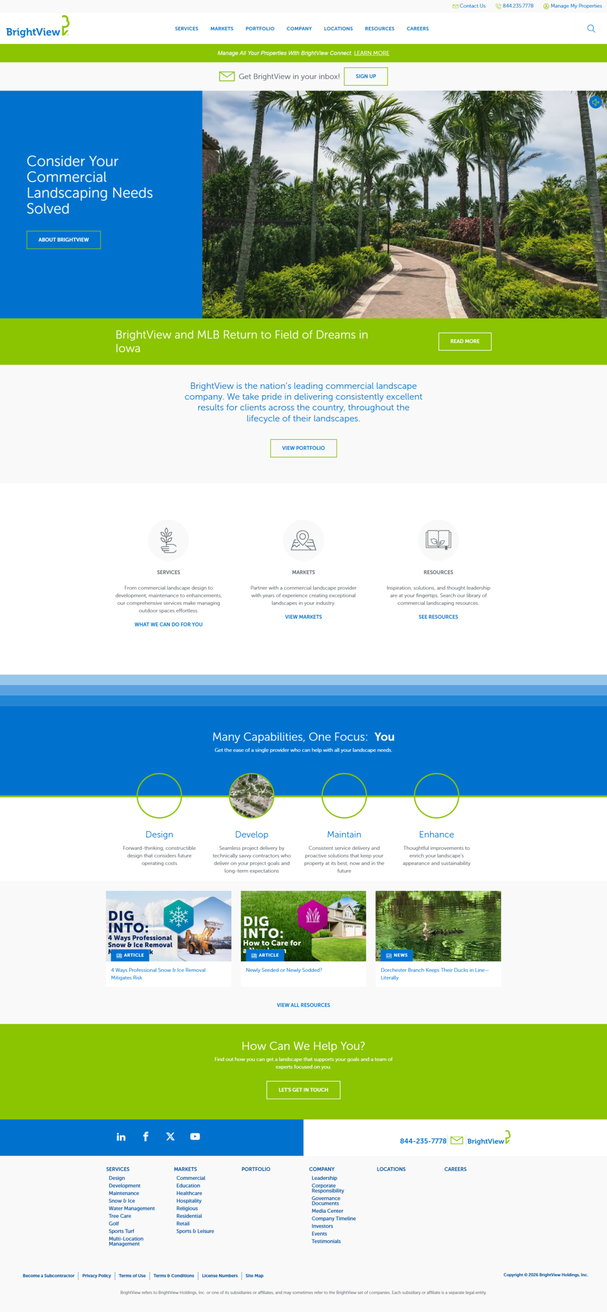 BrightView Landscaping Website