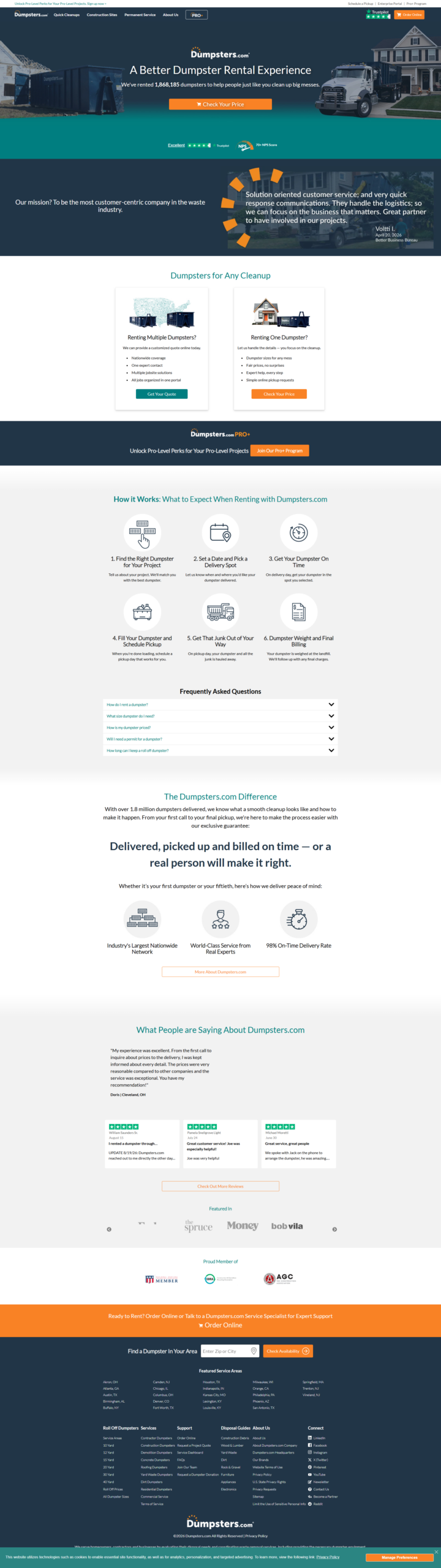 Dumpster Rental Website