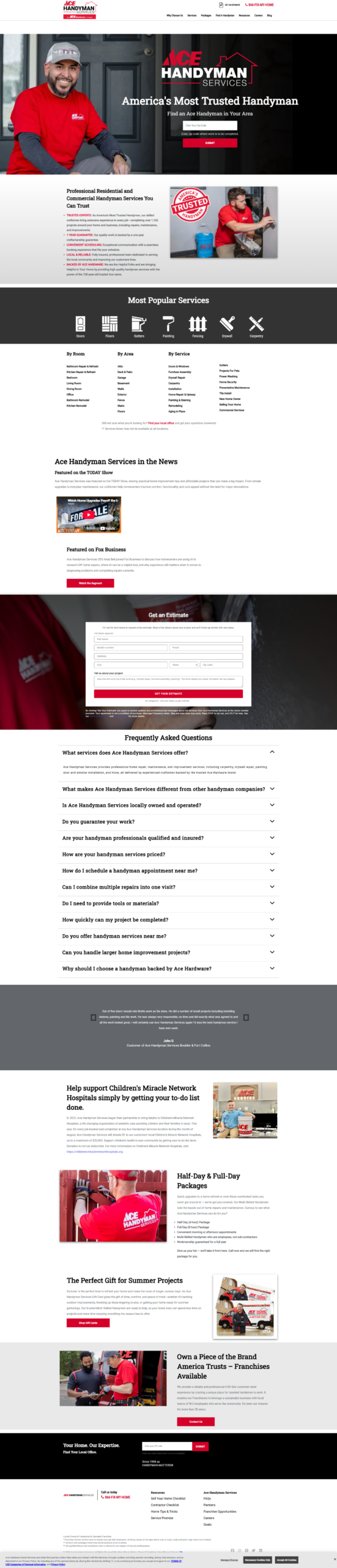 Ace Handyman Services Website