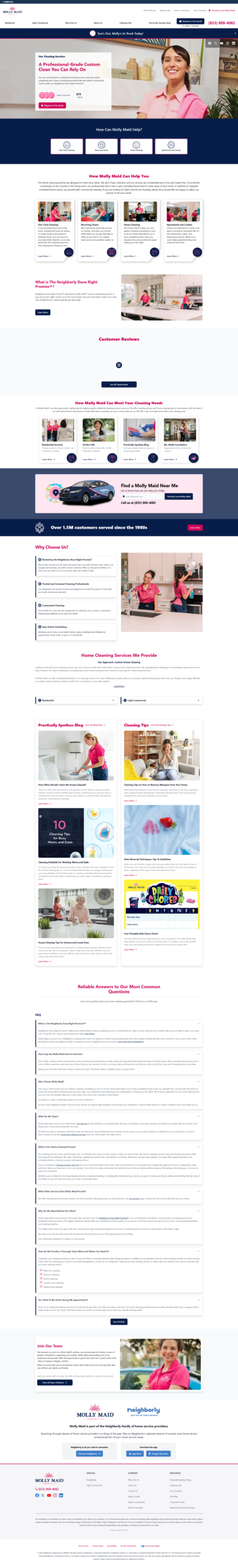 Molly Maid Services Website