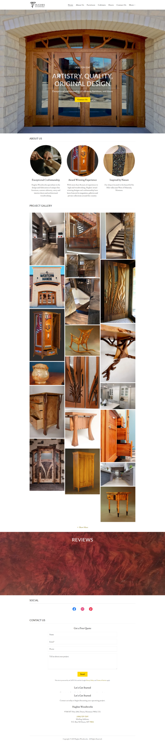 Hughes WoodWorks Website