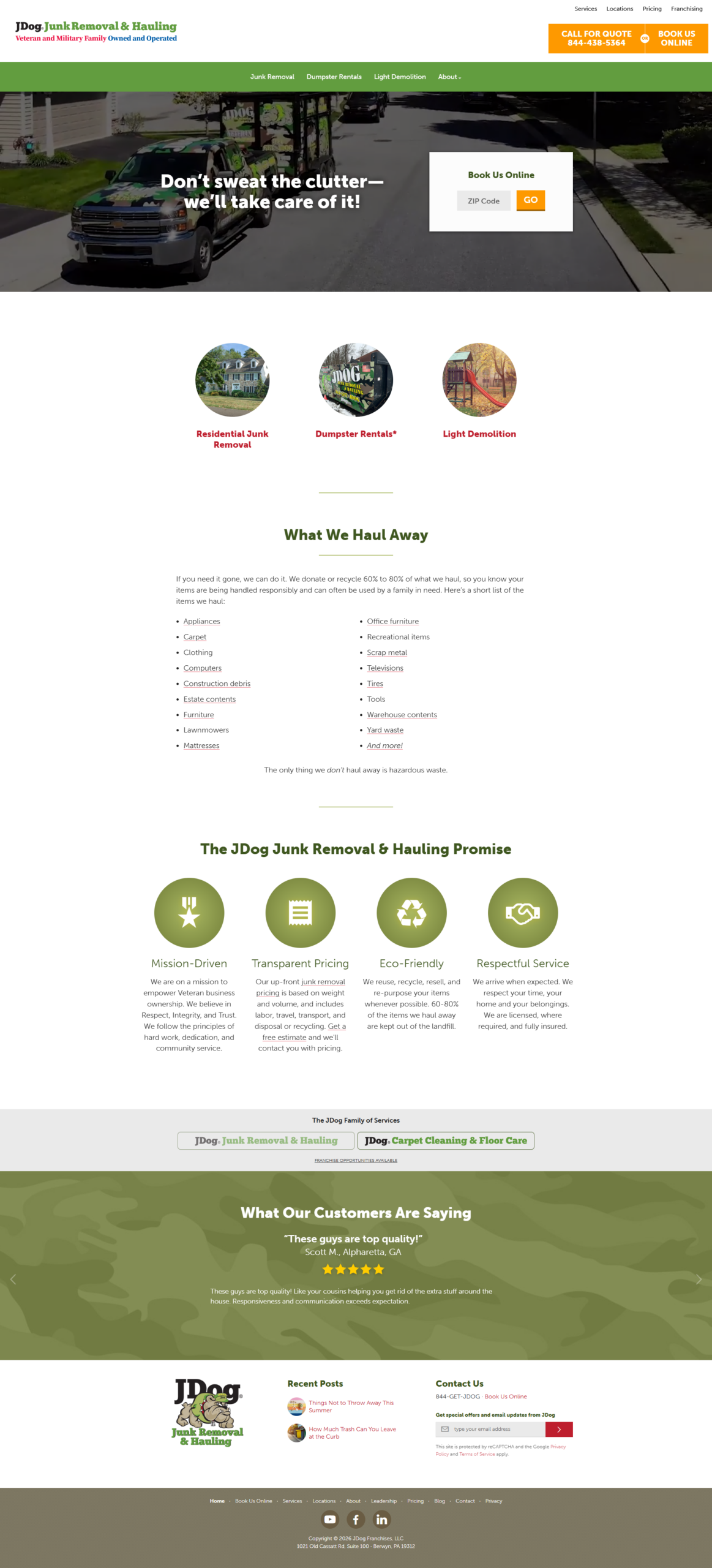 Veteran Junk Removal Website