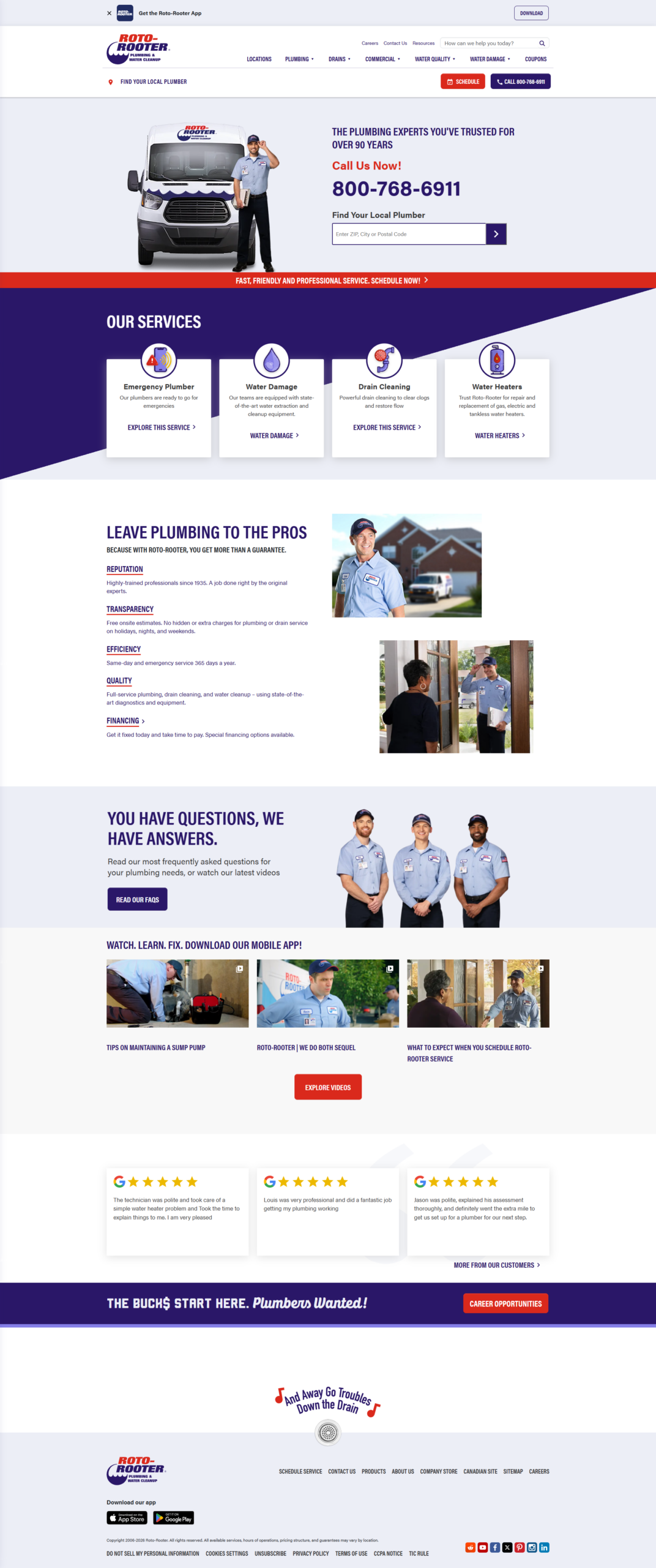 Roto Rooter Plumbing Website