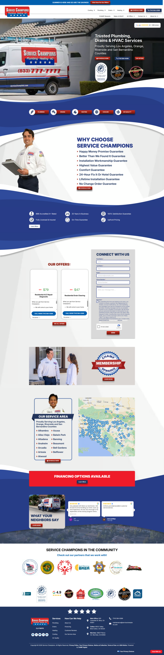 Service Champions HVAC Website