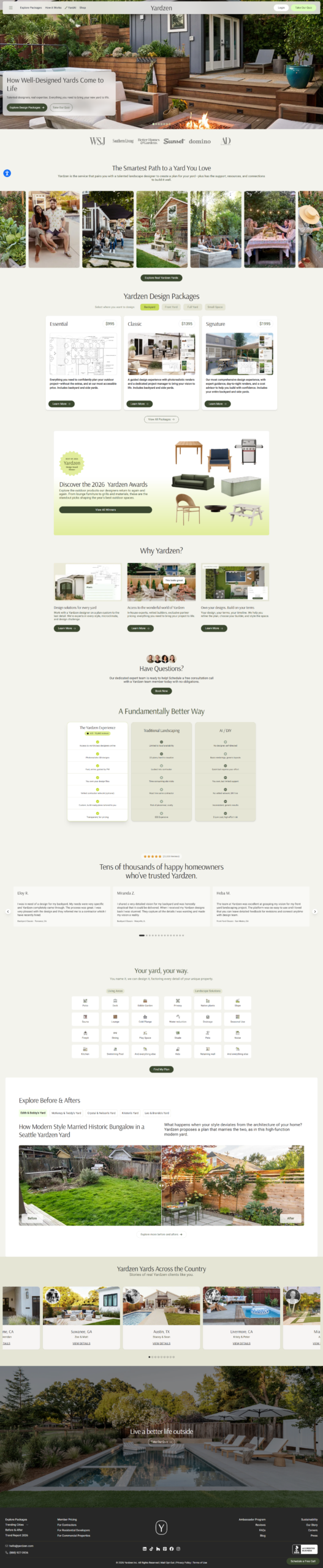 Yardzen Landscape Design Website