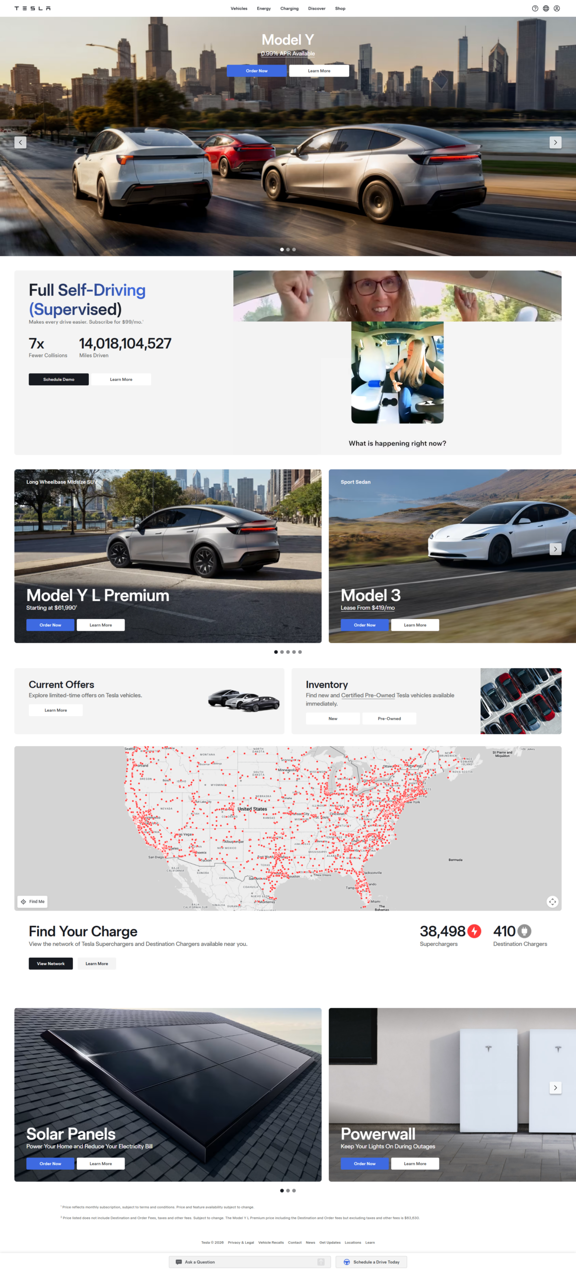 Tesla Electric Cars Website