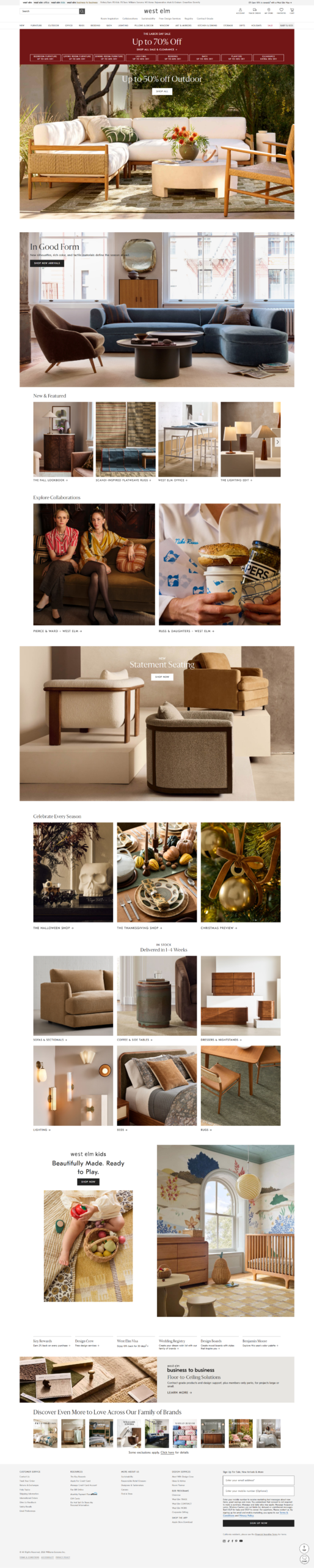 West Elm Modern Furniture and Home Decor Website